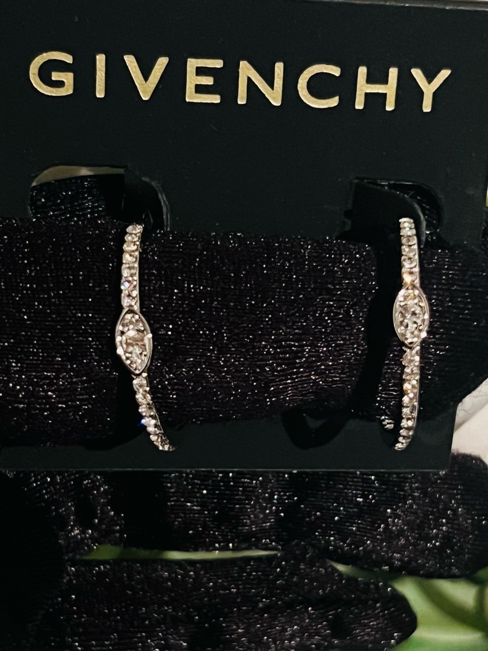 Givenchy Crystal Hoop Earrings NWT
